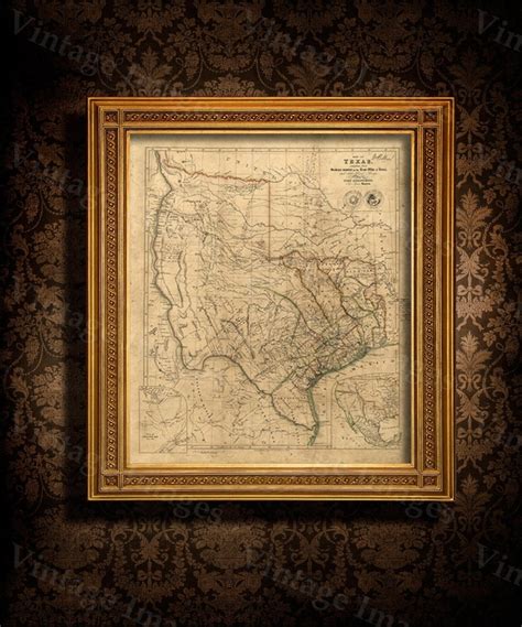 Texas Map Giant 1866 Old Texas Map Old West Map Antique Old Texas Map