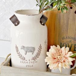 Farm Fresh Milk Jug Vase Decorative Accents Primitive Decor