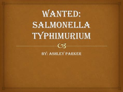 Ppt Wanted Salmonella Typhimurium Powerpoint Presentation Free