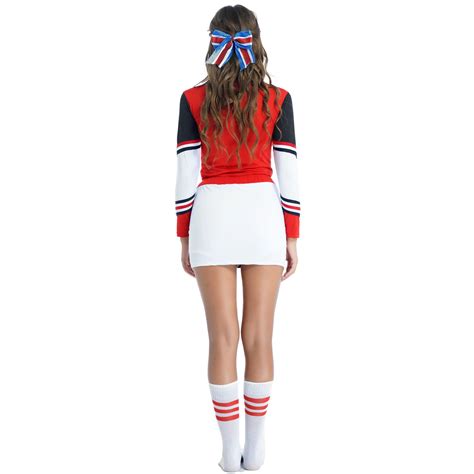 Hot Women Schoolgirl Role Play Costume Cheerleader Cosplay Uniform Sexy Lingerie Long Sleeve