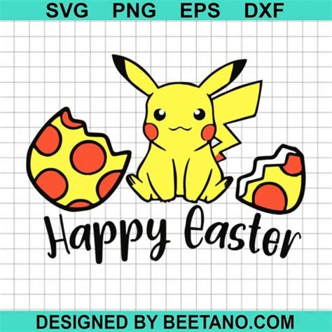 Happy Easter Pikachu Svg Easter Svg Pokemon Easter Svg Png Dxf