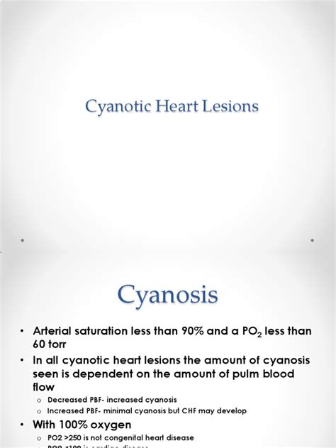 Cyanotic Heart Lesions Pdf Vein Heart