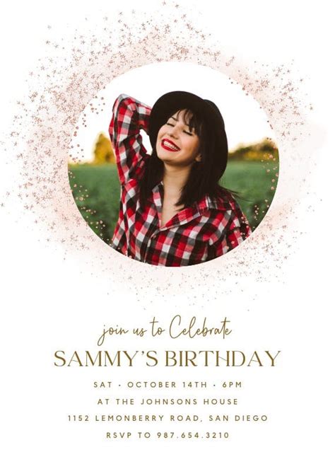 blush gold spots birthday invitation template greetings island