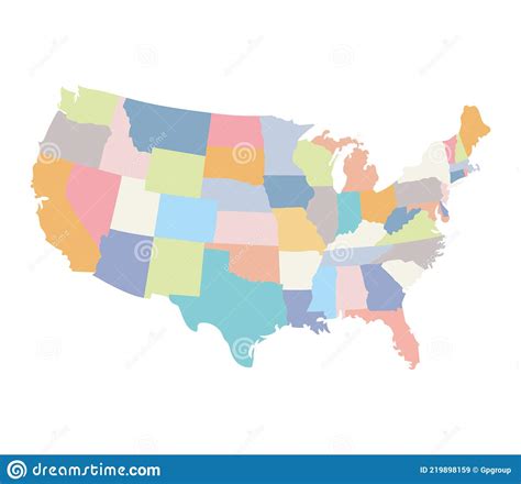 Usa Map Illustration Stock Vector Illustration Of Geography 219898159
