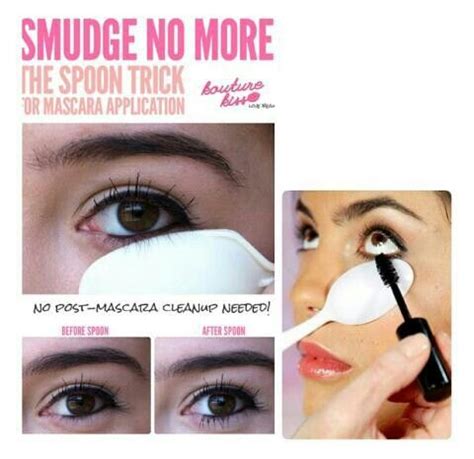 A sketch or a spoon can help you apply eyeliner, as well. Smudge no more. Use a spoon to apply mascara (With images) | Mascara tips, Mascara application ...