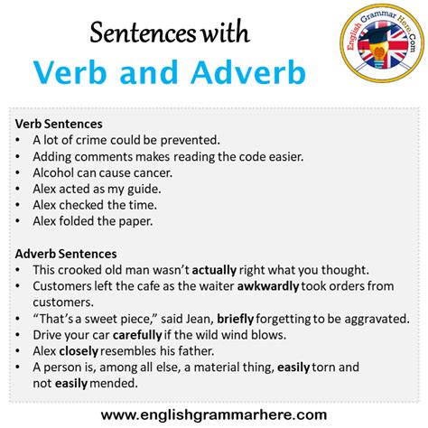 Sentences With Verb And Adverb Verb And Adverb In A Sentence In English Sentences For Verb And