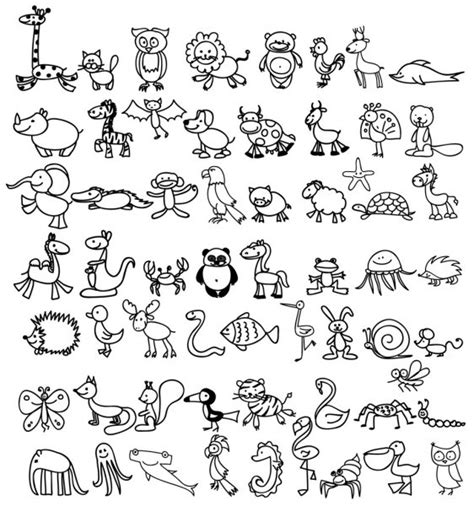 Doodle Animals — Stock Vector © Virinaflora 100 олег самmaljuk 57289143