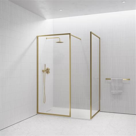 Opulence Reeded Glass Complete Walk In Shower Enclosure Kit B All