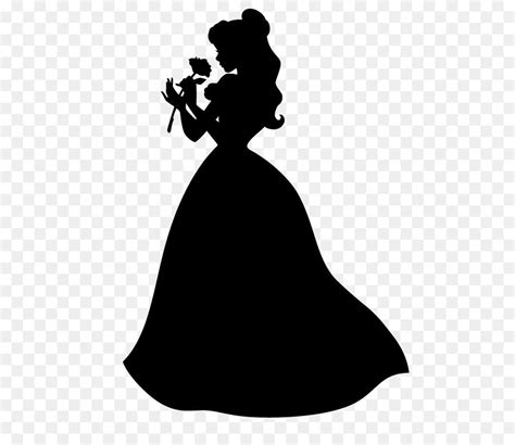 Belle Silhouette Photography Dress Beast Rose Gold Png Download