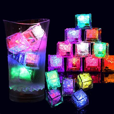 Multi Color Light Up Ice Cubes 24 Pack Led Ice Cubes For Drinks With