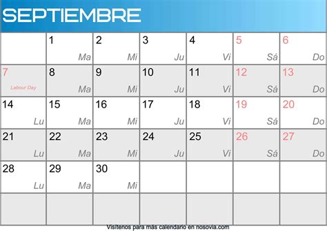 Calendario Septiembre 2020 Con Festivos Imprimir