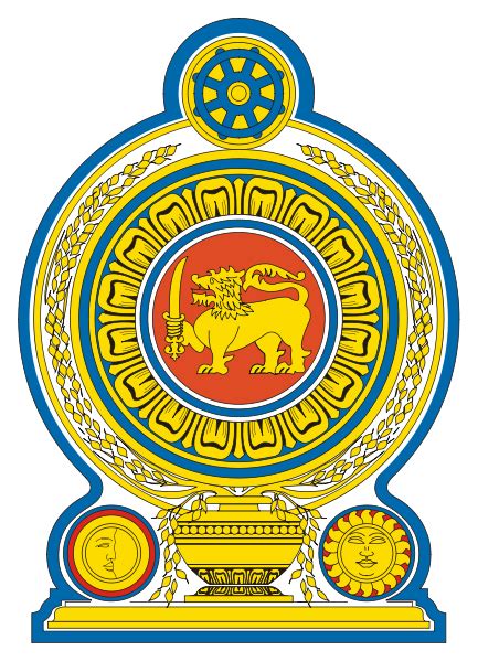 Srilankan Uncommon Srilankan National Emblem And Flag Flying