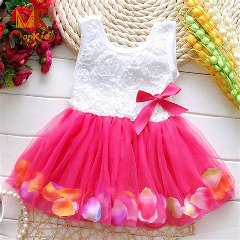 2017 Summer New Cotton Baby Infant Fairy Tale Petals Colorful Dress