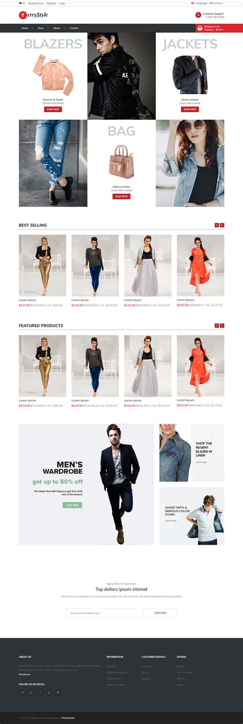 FerryStyle - Best Online Shopping Website Design Template | ThemeVault
