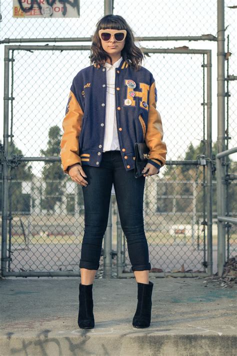 25 ways to style your varsity jacket this fall varsity jacket outfit jacket outfits