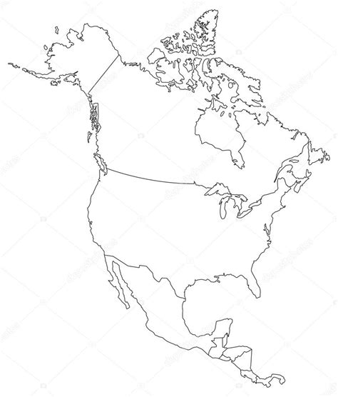 Контурная политическая карта америки карта