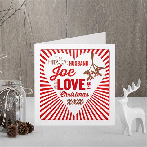 Personalised Husband Christmas Card By Allihopa