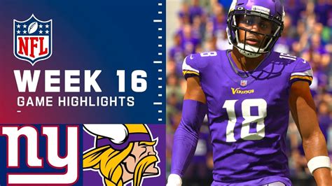 Giants Vs Vikings Week 16 Madden 23 Simulation Highlights 🎄 Youtube