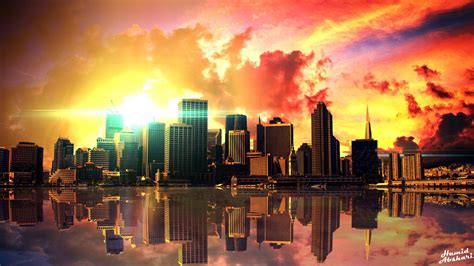 Sunset City Wallpapers Top Free Sunset City Backgrounds Wallpaperaccess