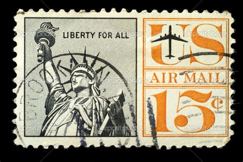 Old Vintage Usa Postage Air Mail Stamp Liberty For All Vintage