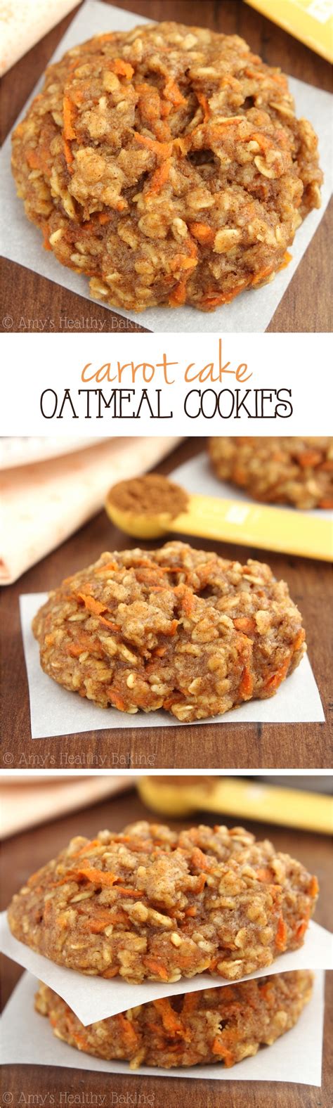 Oatmeal chocolate chip carrot cake scones. Healthy Carrot Cake Oatmeal Cookies -- these skinny ...