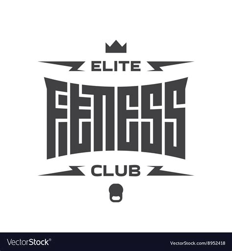 Elite Fitness Club Emblem Or Logo With Original Vector Image