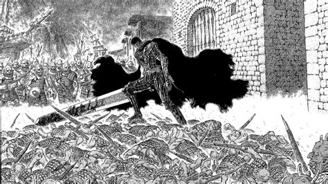 Download Guts Black Swordsman Striking A Powerful Blow In Berserk