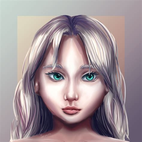 Semi Realistic Girl Portrait By Semirasese On Deviantart