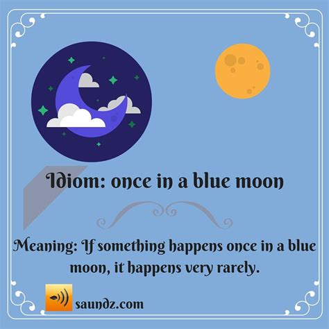 Idiom Once In A Blue Moon English Phrases Idioms Idioms English