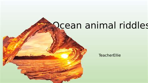 Simple Ocean Riddles Teaching Resources