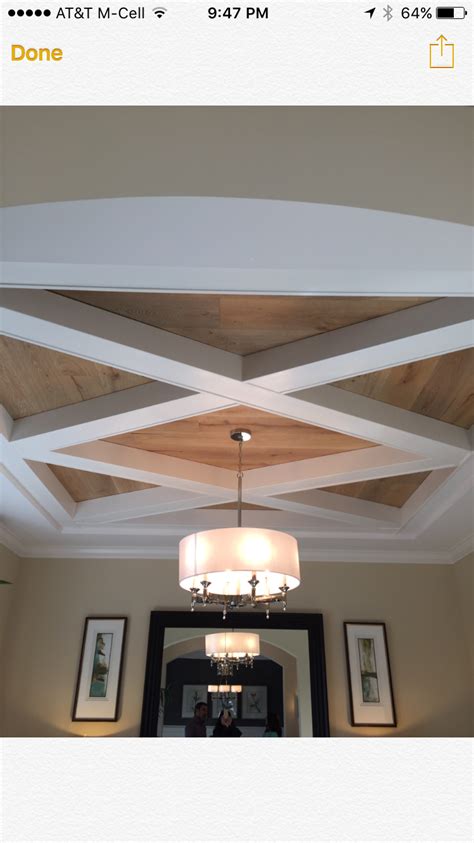 I think you need 10 feet minimum to do a pretty coffered ceiling. Wood and painted custom coffered ceiling detail in 2020 ...
