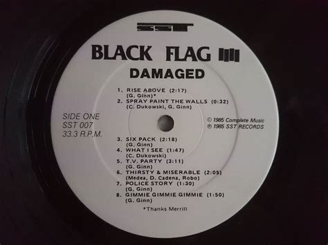 Black Flag Damaged Rise Above Sst Sst007 Henry Rollins Punk Hardcore Ebay