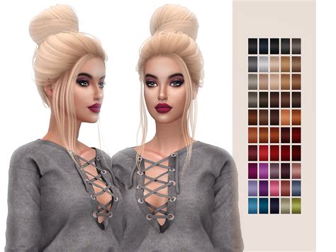 Sims 4 Hairs ~ Frost Sims 4 Simpliciaty S Grace Hair Retextured