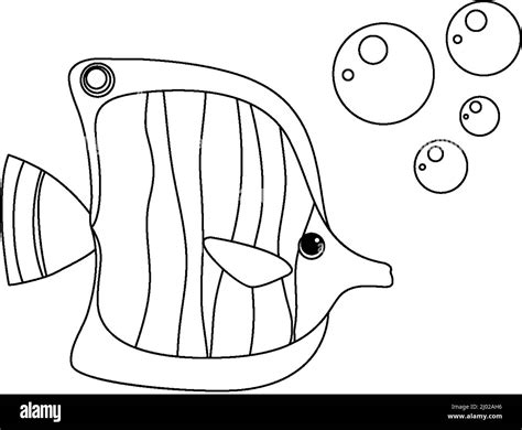 Fish Black And White Doodle Character Illustration Stock Vector Image