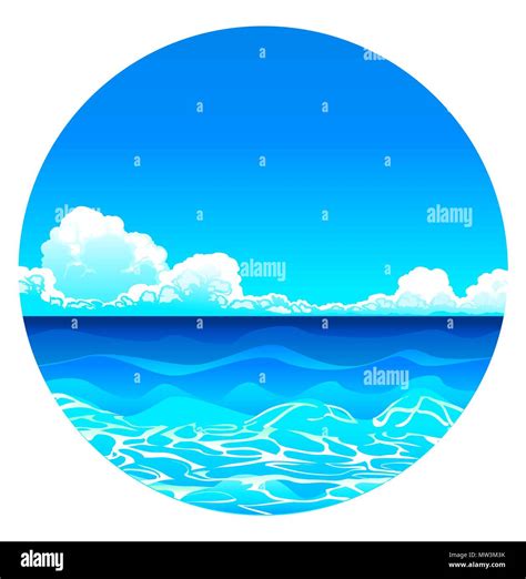 Vector Sea Background In Circle Stock Vector Image And Art Alamy