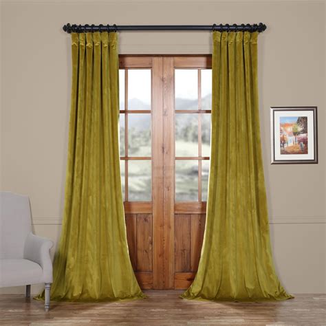 Peat Green Heritage Plush Velvet Curtain Half Price Drapes Drapes