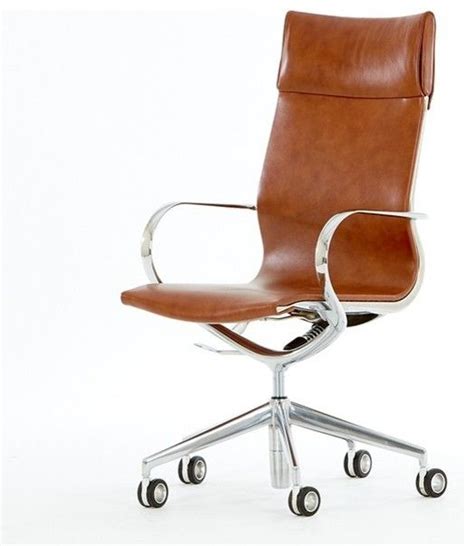 Faux leather is a popular choice when it comes to boardroom chairs. Tan Leather Office Chair | Leather office chair, Modern ...