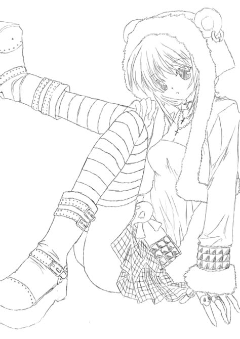 Anime Coloring Pages Goth Anime Colouring Pages Page 2