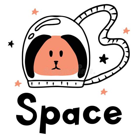 Childrens Illustration Of An Astronaut Dog Stock Vector Illustration