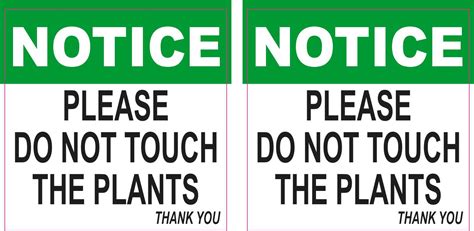 StickerTalk Do Not Touch The Plants Vinyl Stickers 1 Sheet Of 2