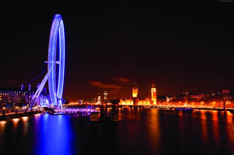 London Eye Night River Wallpaper Baltana