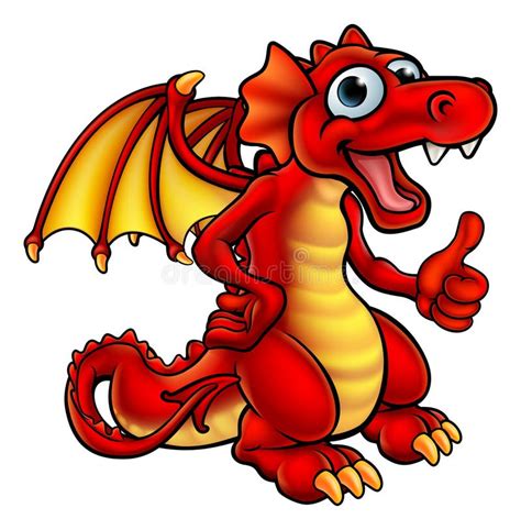 Cartoon Red Dragon Stock Vector Illustration Of Happy 94545644