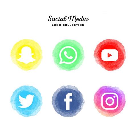 Download Watercolor Social Media Logotype Collection For Free Social