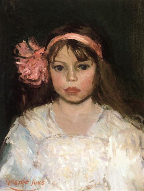 Girl With Pink Ribbon By George Luks Ashcan School Kids Portraits
