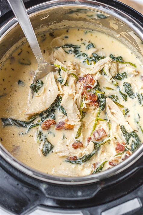Instant Pot Crack Chicken Soup Recipe With Spinach Cream Cheese And