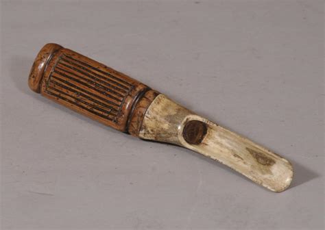 Antique Early 19th Century Fruitwood And Bone Apple Corer Bada