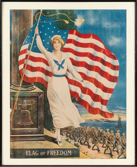 Lot Flag Of Freedom World War I Poster By Eg Renesch Depicts A