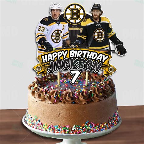 Boston Bruins Birthday Cake Topper Sports Party Custom Cake Toppers