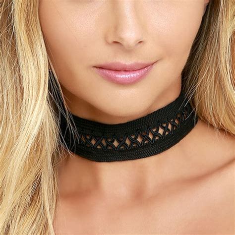 Aliexpress Com Buy New Stylish Sexy Women S Black Lace Choker Gothic Wide Hollow Chokers