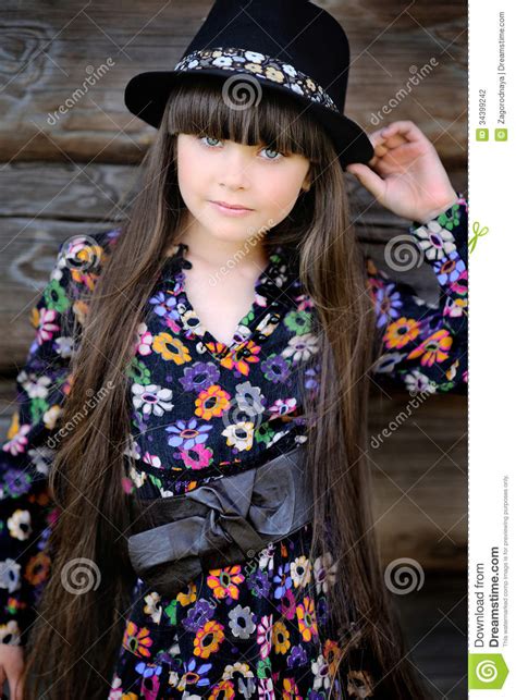 Portrait Of A Beautiful Little Girl Stock Photo Image Of